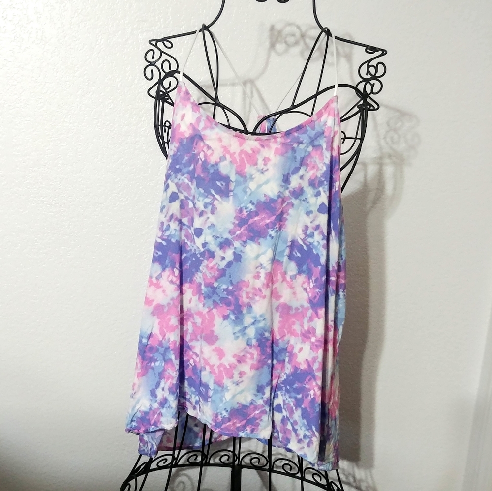 Flowy Spaghetti Strap Tie Dye Tank Top